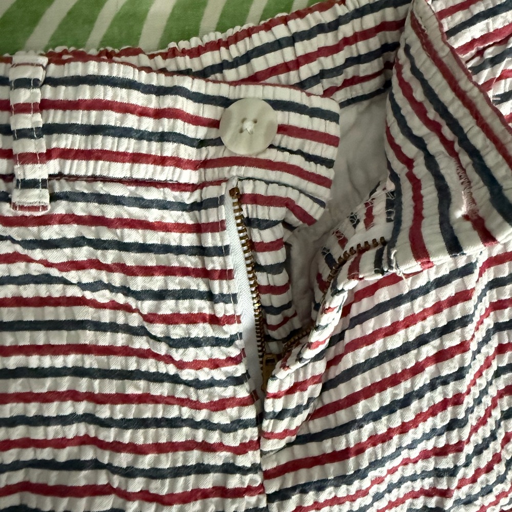 Women’s Chubbies Red, Blue, and White Seersucker Shorts